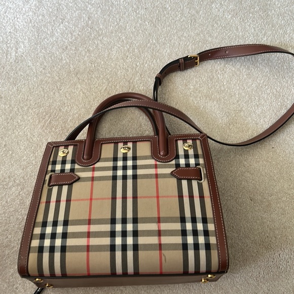 Burberry Mini Title Vintage Check
Double Handle Leather & Canvas Bag - Picture 3 of 7